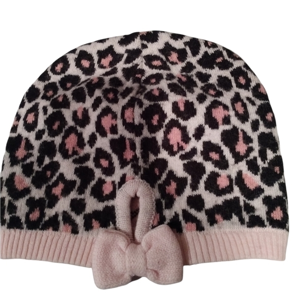 Kate Spade New York Hats Cheetah Pink Bow Ponytail Hat Cap Beanie - Picture 5 of 6